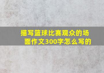 描写篮球比赛观众的场面作文300字怎么写的