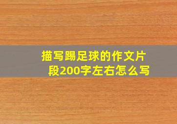 描写踢足球的作文片段200字左右怎么写