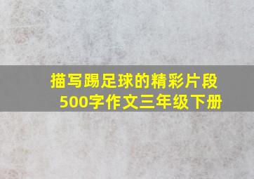 描写踢足球的精彩片段500字作文三年级下册