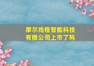 摩尔线程智能科技有限公司上市了吗