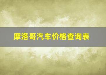 摩洛哥汽车价格查询表