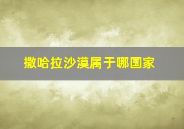 撒哈拉沙漠属于哪国家