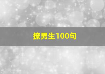 撩男生100句