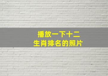 播放一下十二生肖排名的照片