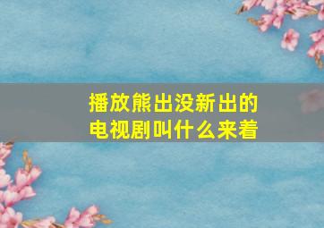 播放熊出没新出的电视剧叫什么来着