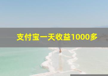 支付宝一天收益1000多