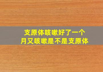 支原体咳嗽好了一个月又咳嗽是不是支原体