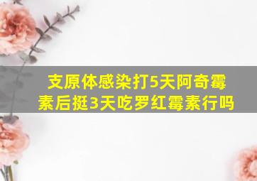 支原体感染打5天阿奇霉素后挺3天吃罗红霉素行吗