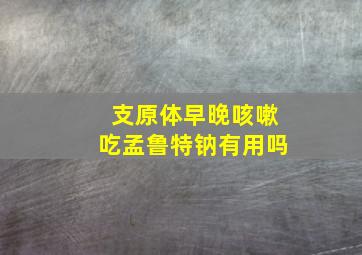 支原体早晚咳嗽吃孟鲁特钠有用吗