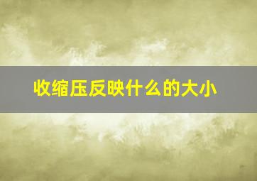 收缩压反映什么的大小