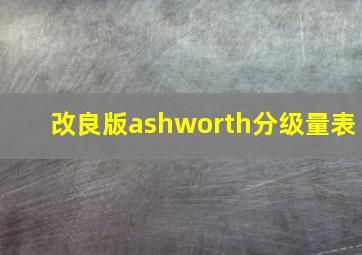 改良版ashworth分级量表