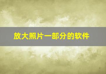 放大照片一部分的软件