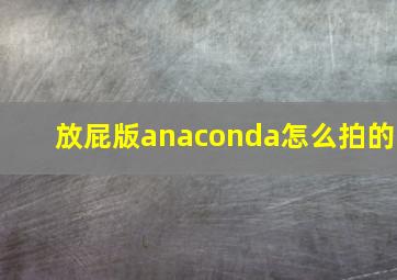 放屁版anaconda怎么拍的