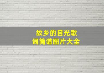 故乡的目光歌词简谱图片大全