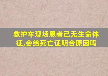 救护车现场患者已无生命体征,会给死亡证明合原因吗