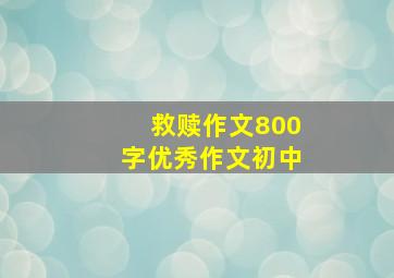 救赎作文800字优秀作文初中