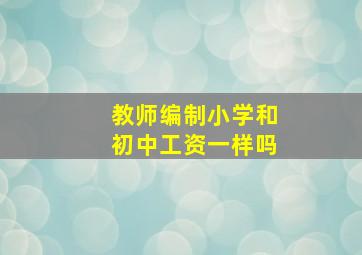 教师编制小学和初中工资一样吗