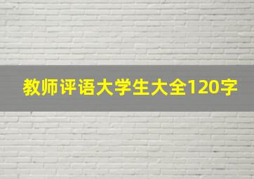 教师评语大学生大全120字