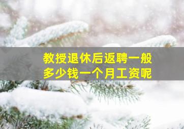 教授退休后返聘一般多少钱一个月工资呢