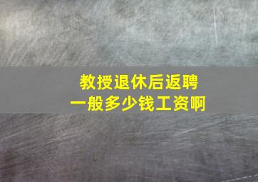 教授退休后返聘一般多少钱工资啊