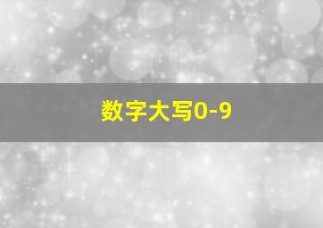 数字大写0-9