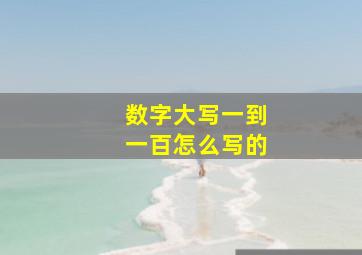 数字大写一到一百怎么写的