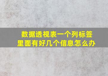 数据透视表一个列标签里面有好几个信息怎么办