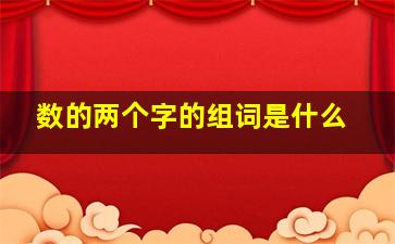 数的两个字的组词是什么