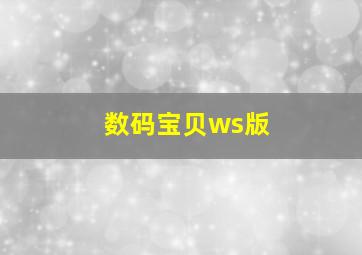 数码宝贝ws版