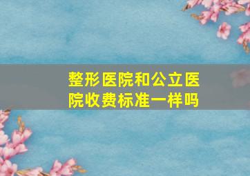 整形医院和公立医院收费标准一样吗