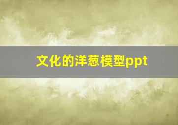 文化的洋葱模型ppt