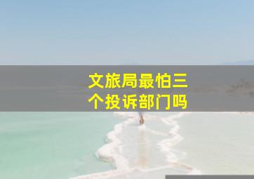 文旅局最怕三个投诉部门吗