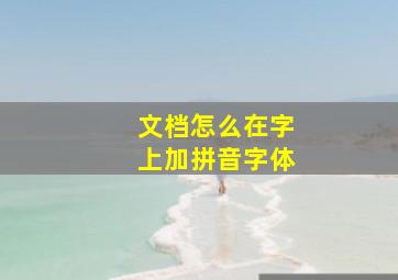 文档怎么在字上加拼音字体