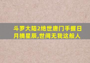 斗罗大陆2绝世唐门手握日月摘星辰,世间无我这般人