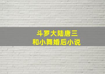 斗罗大陆唐三和小舞婚后小说