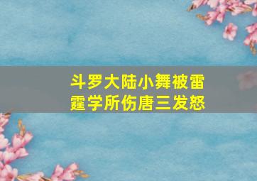 斗罗大陆小舞被雷霆学所伤唐三发怒