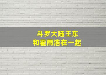 斗罗大陆王东和霍雨浩在一起