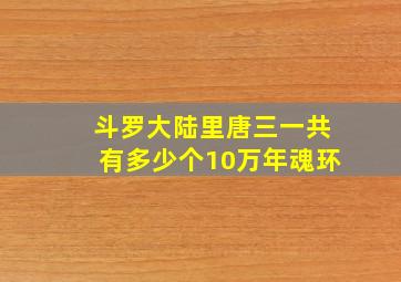 斗罗大陆里唐三一共有多少个10万年魂环