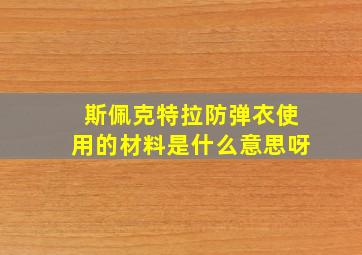 斯佩克特拉防弹衣使用的材料是什么意思呀