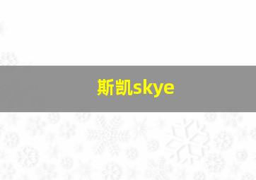 斯凯skye