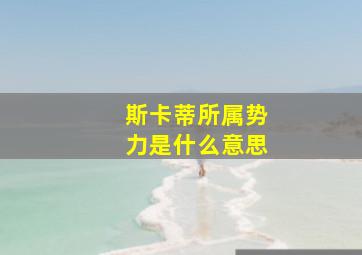 斯卡蒂所属势力是什么意思