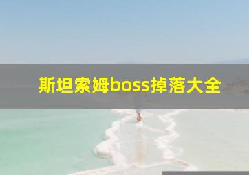 斯坦索姆boss掉落大全