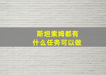 斯坦索姆都有什么任务可以做