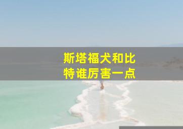 斯塔福犬和比特谁厉害一点