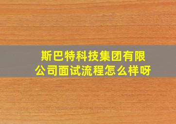 斯巴特科技集团有限公司面试流程怎么样呀