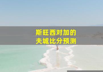 斯旺西对加的夫城比分预测