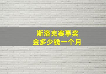 斯洛克赛事奖金多少钱一个月