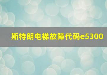 斯特朗电梯故障代码e5300