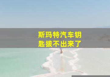 斯玛特汽车钥匙拔不出来了