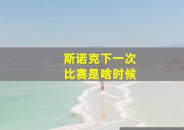 斯诺克下一次比赛是啥时候